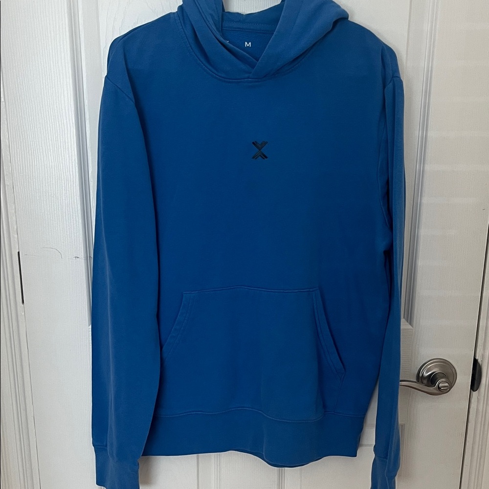 Xersion Blue Men's Pullover Hoodie with Minimal Chest Logo